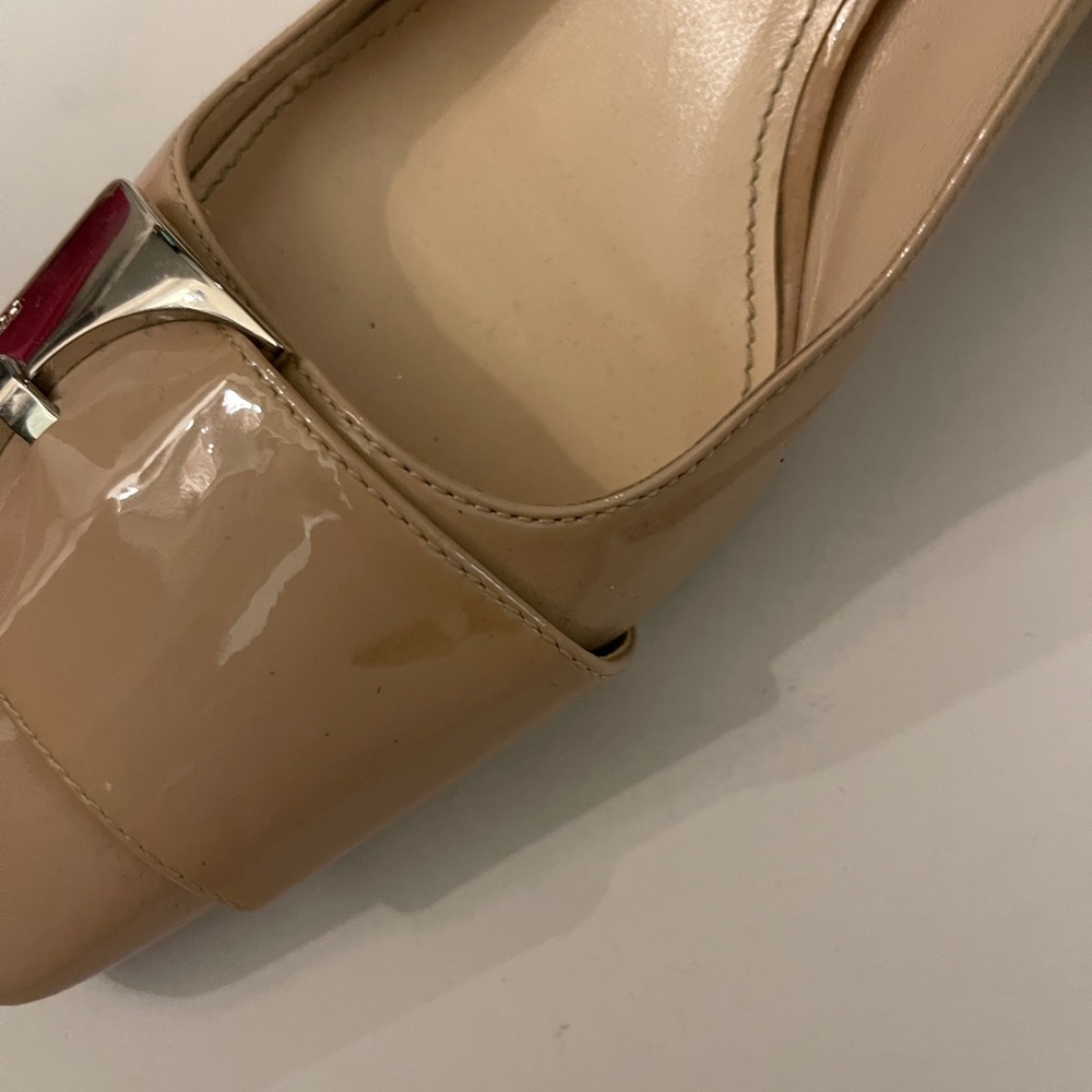 Prada Women's Tan Patent Leather Pumps - Picture 6 of 6